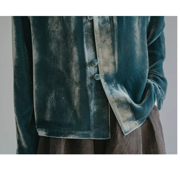Silk Velvet Shirt Ladies, Long Sleeve