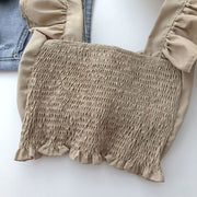 Crop Tops Camis Women Ruffles Sexy