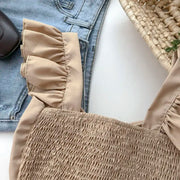 Crop Tops Camis Women Ruffles Sexy