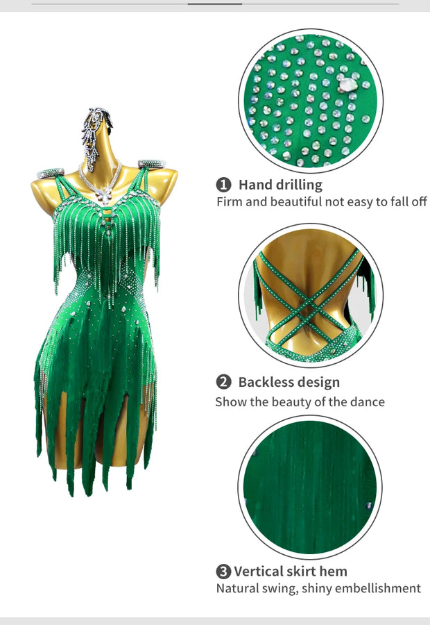 Womens Latin Dance Dresses Competition CostumeSuit