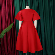 Elegant Party Dresses for Women V Neck Ruffles