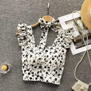 Crop Tops Camis Women Ruffles Sexy