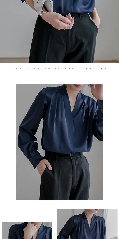 Silk Women's Shirt Long Sleeve Fashion