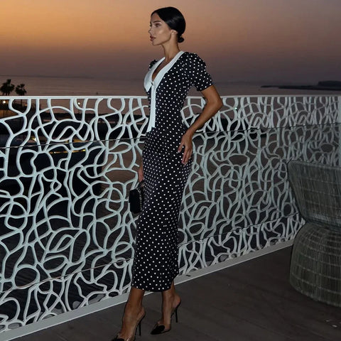 Dot Printed Dresses For Women Fashion Sexy Streetwear