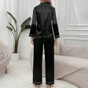 Women's Sleepwear Simple Satin Pajama Set Long Sleeve