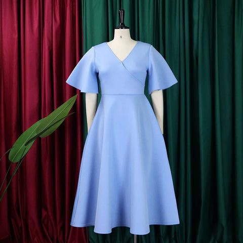 Elegant Party Dresses for Women V Neck Ruffles