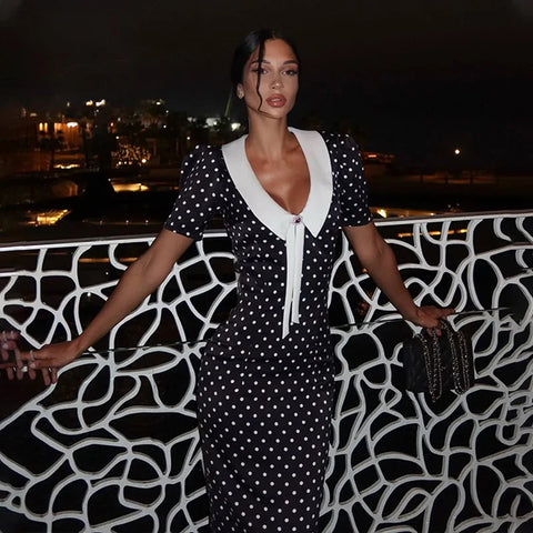 Dot Printed Dresses For Women Fashion Sexy Streetwear