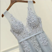 Elegant Evening Dresses فساتين سهرة Bride Banquet Floor-length Robe De Soiree Sexy Backless Long Lace Beading Party Prom Dress