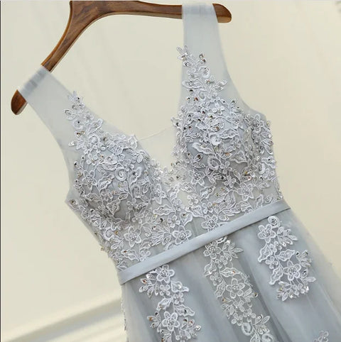 Elegant Evening Dresses فساتين سهرة Bride Banquet Floor-length Robe De Soiree Sexy Backless Long Lace Beading Party Prom Dress