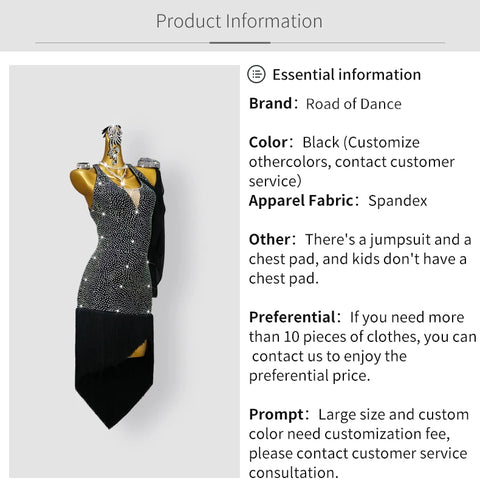 Latin Dress Woman Girls Dance Skirt Sexy Suit