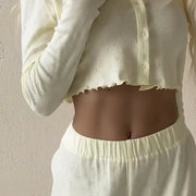 European Jacquard Homewear Suit Long Sleeve Pajamas