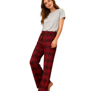 Women Plaid Flannel Pants Winter Warm Soft