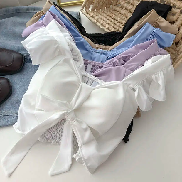 Crop Tops Camis Women Ruffles Sexy