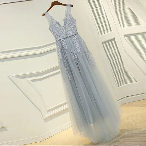 Elegant Evening Dresses فساتين سهرة Bride Banquet Floor-length Robe De Soiree Sexy Backless Long Lace Beading Party Prom Dress