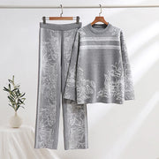Elegant Loungewear 2 Piece Knit Pants Set Ink