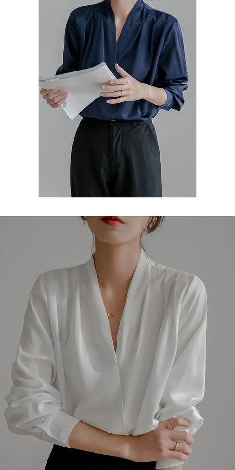 Silk Women's Shirt Long Sleeve Fashion
