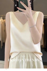 Silk Satin Women Double Shoulder Camisole Tank