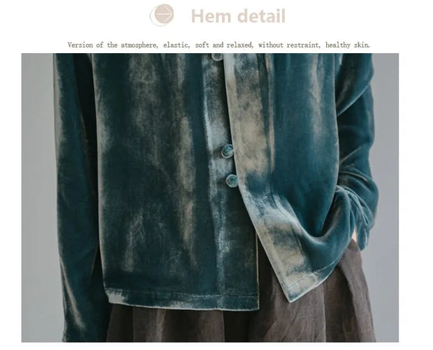 Silk Velvet Shirt Ladies, Long Sleeve