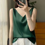 Silk Satin Women Double Shoulder Camisole Tank