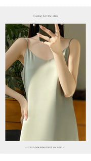 Sexy Comfortable Silk Slip One-Piece Dress RW-D13