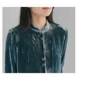 Silk Velvet Shirt Ladies, Long Sleeve