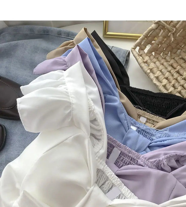 Crop Tops Camis Women Ruffles Sexy