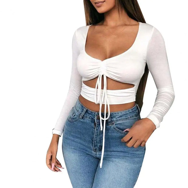 Sexy Crop Tops Low-cut Slim-fit Women Fashion