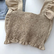 Crop Tops Camis Women Ruffles Sexy