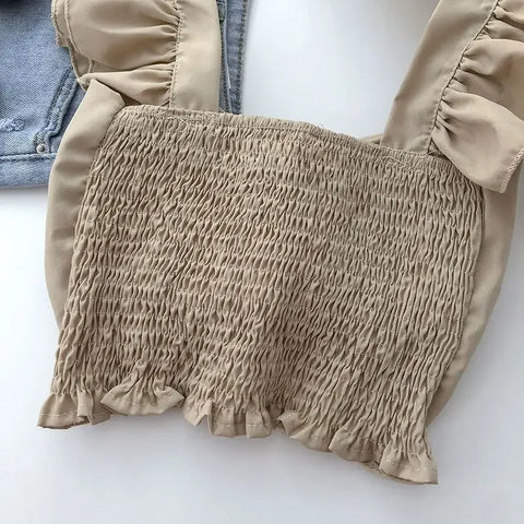 Crop Tops Camis Women Ruffles Sexy