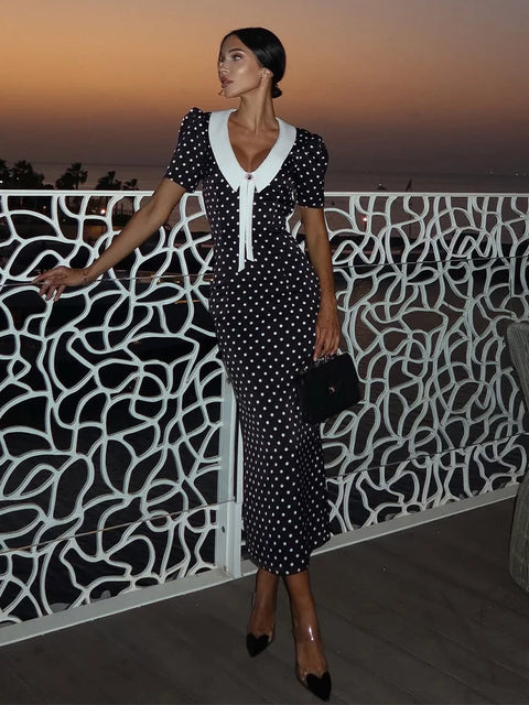 Dot Printed Dresses For Women Fashion Sexy Streetwear