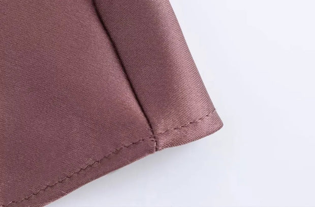 Women's Satin Midi Dress, V Neck, Thin Straps, Backless