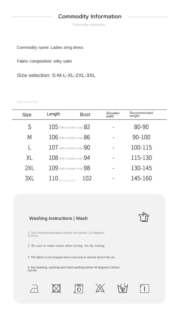 Sexy Comfortable Silk Slip One-Piece Dress RW-D13