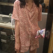 Women's Sleepwear Loungewear Set Short-Sleeved Shorts