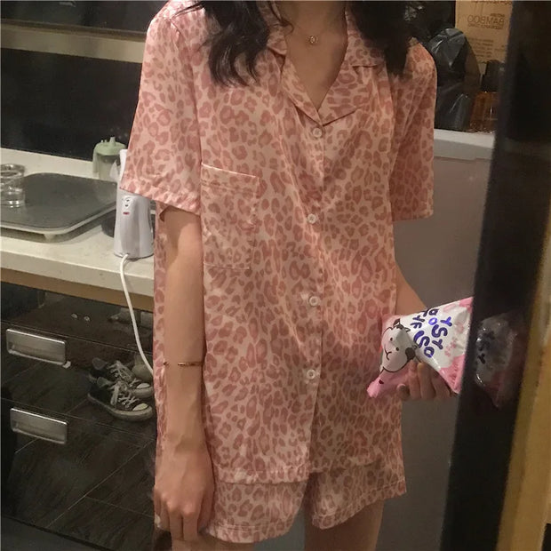 Women's Sleepwear Loungewear Set Short-Sleeved Shorts