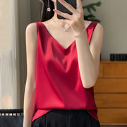 Silk Satin Women Double Shoulder Camisole Tank