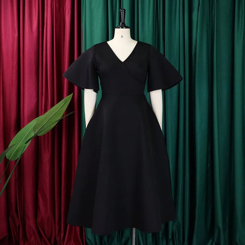 Elegant Party Dresses for Women V Neck Ruffles