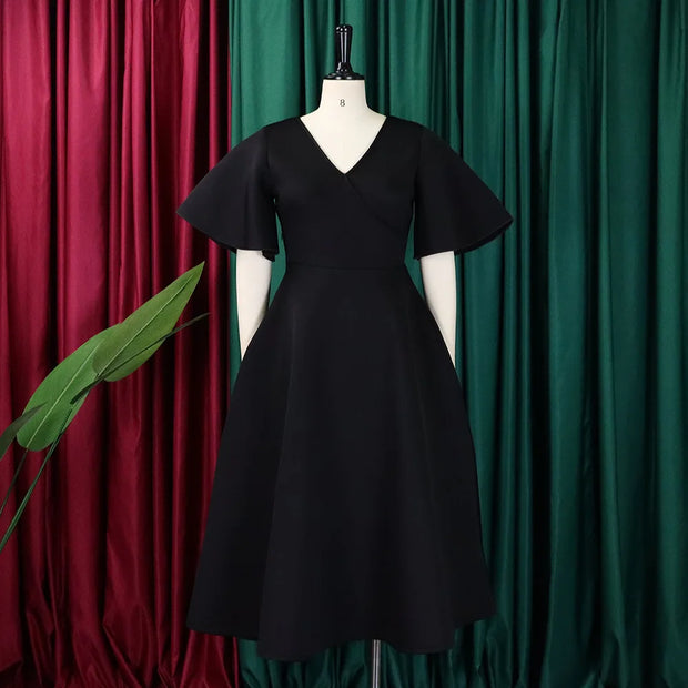 Elegant Party Dresses for Women V Neck Ruffles