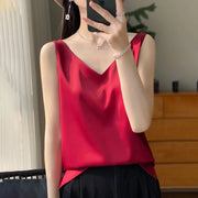 Silk Satin Women Double Shoulder Camisole Tank