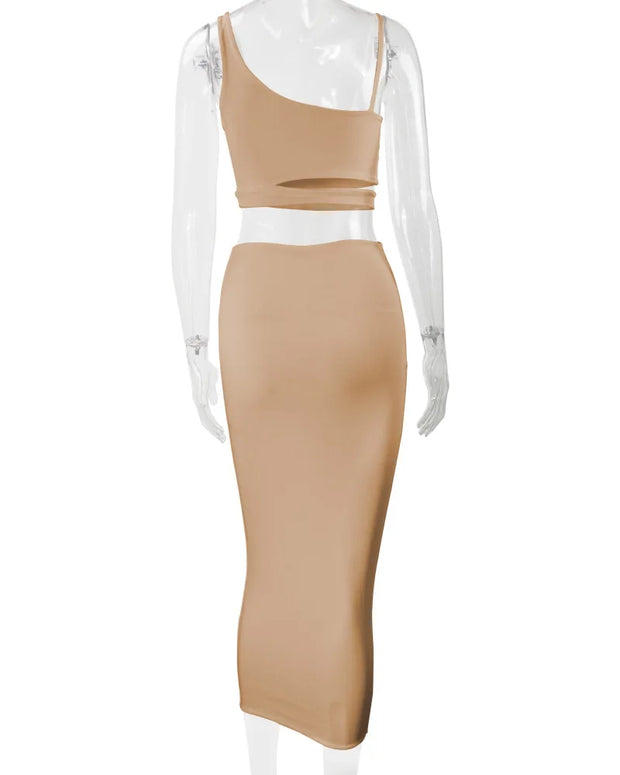 Women Dress Elegant Long Dresses Party Night Dress Women Dresses Woman Female Clothing Sexy Pleated Hollowout Two-piece Dress