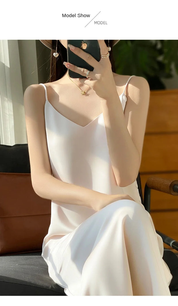 Sexy Comfortable Silk Slip One-Piece Dress RW-D13