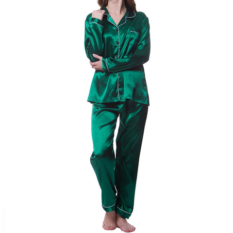 Women's Sleepwear Simple Satin Pajama Set Long Sleeve