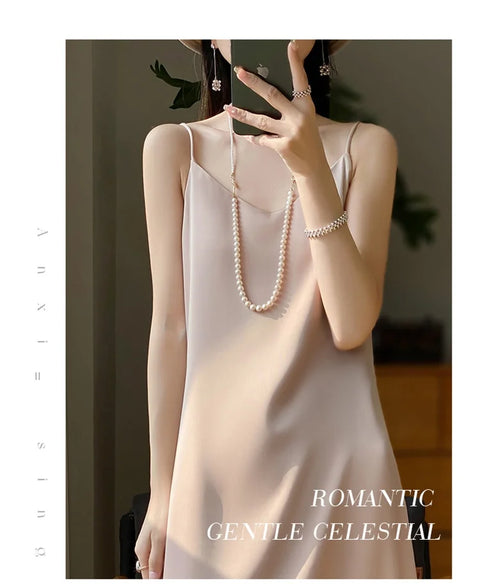 Sexy Comfortable Silk Slip One-Piece Dress RW-D13