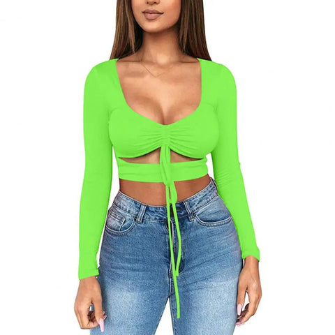 Sexy Crop Tops Low-cut Slim-fit Women Fashion