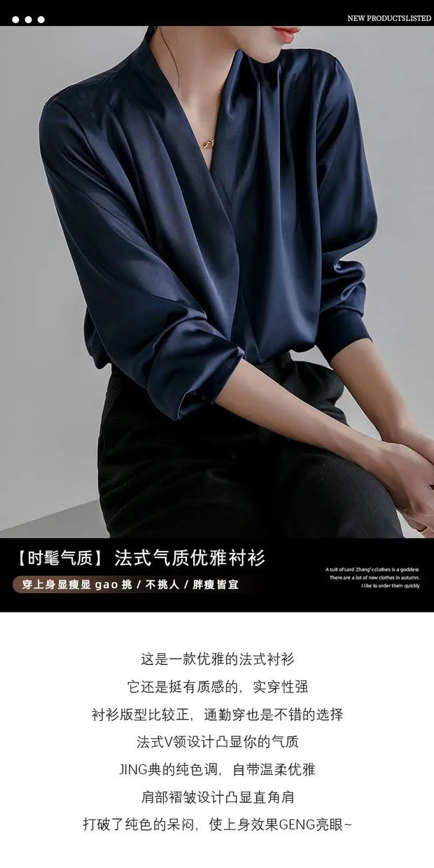 Silk Women's Shirt Long Sleeve Fashion