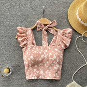 Crop Tops Camis Women Ruffles Sexy