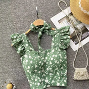 Crop Tops Camis Women Ruffles Sexy