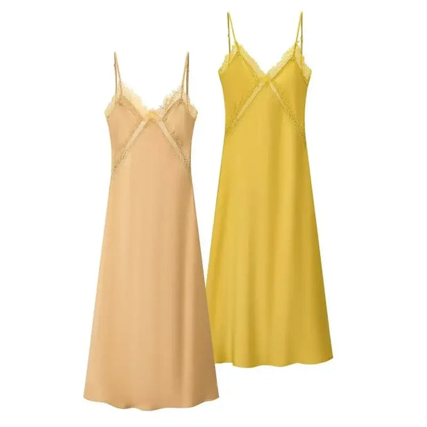 Silk Satin Texture Sexy Dress Women