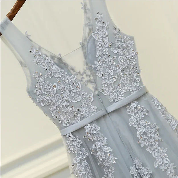 Elegant Evening Dresses فساتين سهرة Bride Banquet Floor-length Robe De Soiree Sexy Backless Long Lace Beading Party Prom Dress