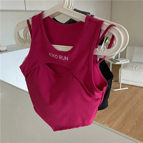 Casual Crop Tops Women Knit Irregular Tops Hollow
