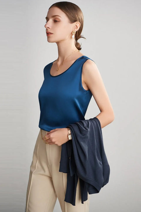 100% pure nature silk women tank tops basic tops real